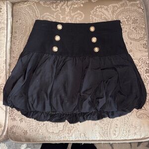 Zara Black Skirt with Gold Buttons